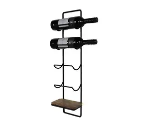 HSM Collection Weinregal Mandoline Wand 4 Flaschen H 70 cm Holz schwarz HSM Collection Weinregal Mandoline Wand 4 Flaschen H 70 cm Holz schwarz