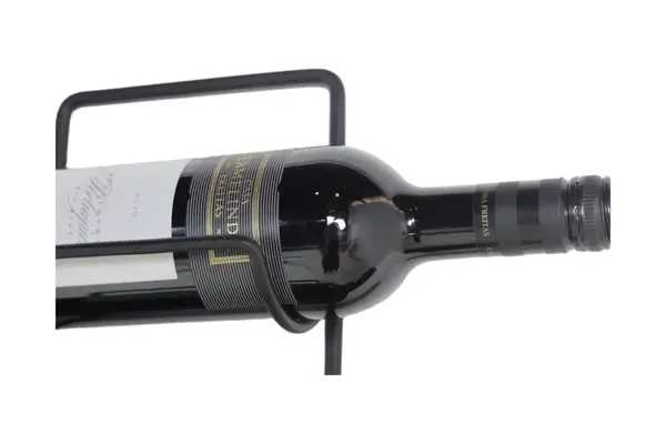 HSM Collection Weinregal Mandoline Wand 4 Flaschen H 70 cm Holz schwarz