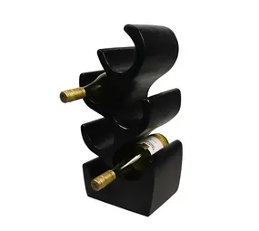 HSM Collection Weinregal Vins stehend 6 Flaschen H 51 cm dunkles Holz