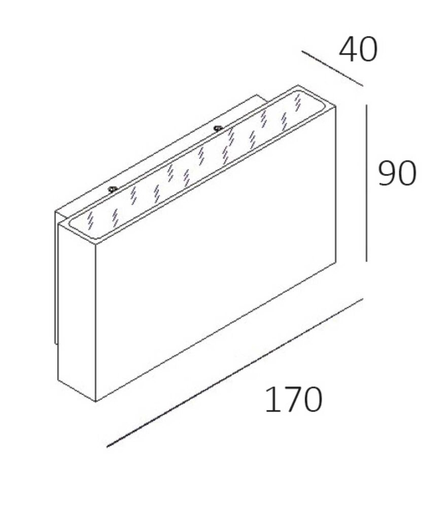 Artdelight Wandleuchte Box L 17 cm H 9 cm Chrom matt Artdelight Wandleuchte Box L 17 cm H 9 cm Chrom matt