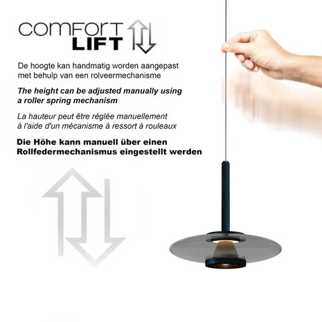 Artdelight Hängeleuchte Madison 1 Licht Ø 22 cm comfort lift schwarz Artdelight Hängeleuchte Madison 1 Licht Ø 22 cm comfort lift schwarz