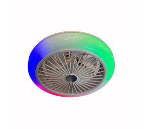 CristalRecord Deckenventilator Iris mit Lautsprecher Ø 45 cm RGB weiß CristalRecord Deckenventilator Iris mit Lautsprecher Ø 45 cm RGB weiß