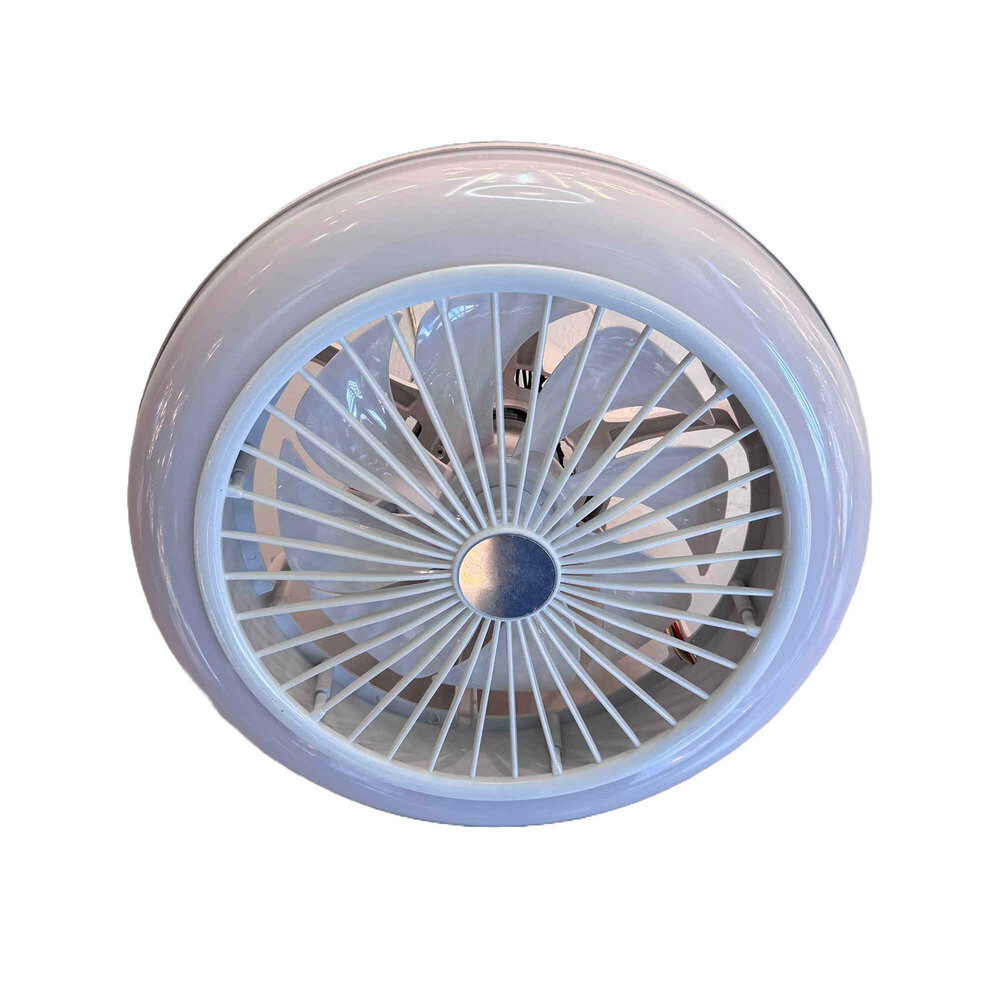 CristalRecord Deckenventilator Iris mit Lautsprecher Ø 45 cm RGB weiß