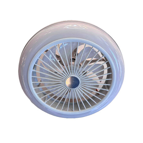 CristalRecord Deckenventilator Iris mit Lautsprecher Ø 45 cm RGB weiß