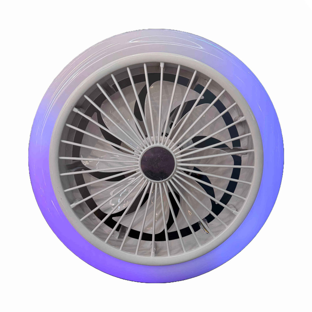 CristalRecord Deckenventilator Iris mit Lautsprecher Ø 45 cm RGB weiß