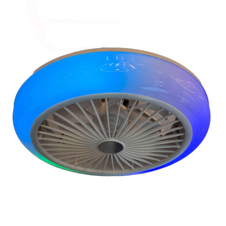 CristalRecord Deckenventilator Iris mit Lautsprecher Ø 45 cm RGB weiß