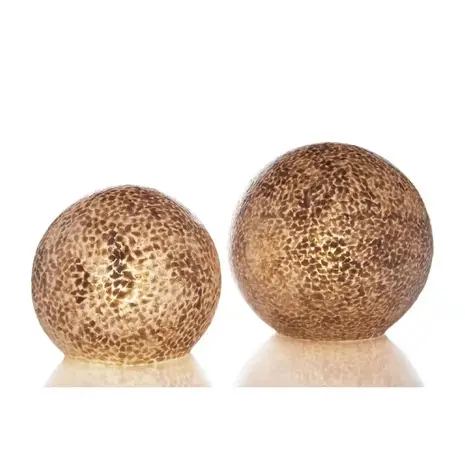 VillaFlor Tischlampe Muschel Wangi Gold Glühbirne Ø 40 cm braun gold VillaFlor Tischlampe Muschel Wangi Gold Glühbirne Ø 40 cm braun gold