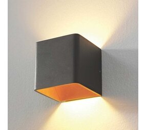 Artdelight Wandleuchte Fulda 10x10 cm gold schwarz Artdelight Wandleuchte Fulda 10x10 cm gold schwarz