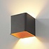 Wandleuchte Fulda 10x10 cm gold schwarz Wandleuchte Fulda 10x10 cm gold schwarz