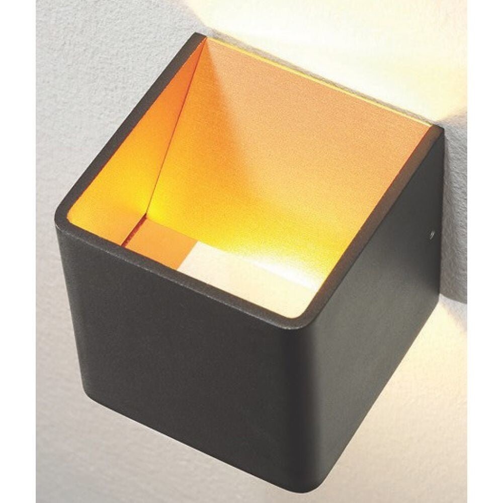 Artdelight Wandleuchte Fulda 10x10 cm gold schwarz Artdelight Wandleuchte Fulda 10x10 cm gold schwarz
