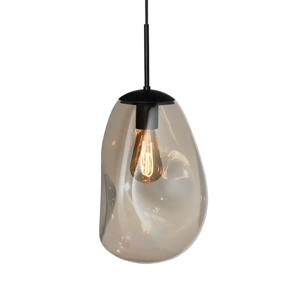 Masterlight Hängeleuchte Lava 6-fach L 130 cm Bernstein schwarz