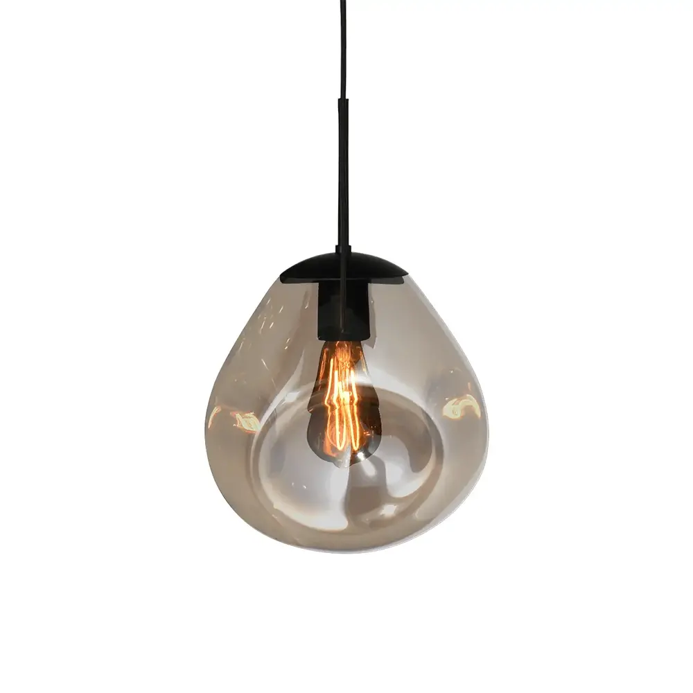 Masterlight Hängeleuchte Lava 4 + 2 Lichter L 130 cm bernsteinfarben schwarz