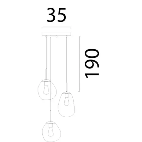 Masterlight Hängeleuchte Lava 3-Licht Ø 35 cm bernsteinfarben schwarz