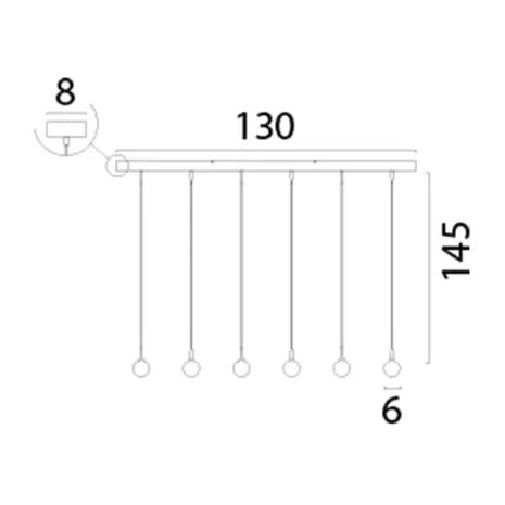 Masterlight Talana 6-fach Pendelleuchte L 130 cm schwarz Masterlight Talana 6-fach Pendelleuchte L 130 cm schwarz