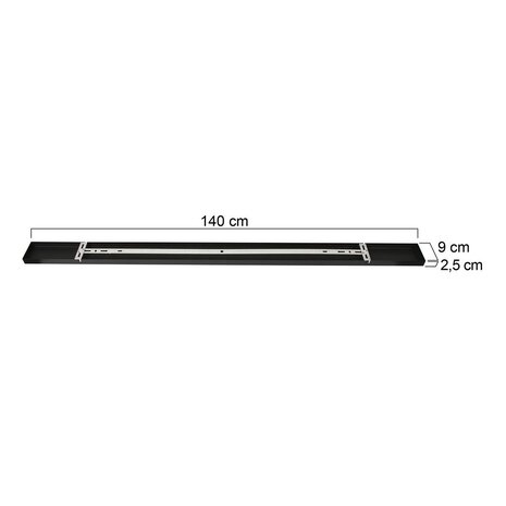 Steinhauer Deckenteller 140 x 9 cm ohne Löcher schwarz