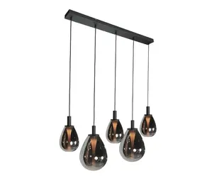 Mexlite Hängeleuchte Glimsy 5 Licht L 115 cm schwarz Mexlite Hängeleuchte Glimsy 5 Licht L 115 cm schwarz