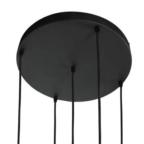 Mexlite Hängeleuchte Glimsy 5 Licht Ø 45 cm schwarz