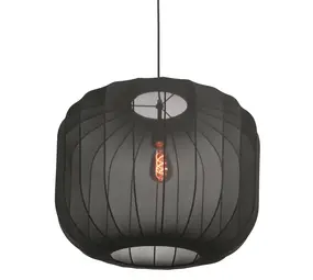 Anne Light & home Hängeleuchte Sable Ø 55 cm Leinen schwarz Anne Light & home Hängeleuchte Sable Ø 55 cm Leinen schwarz