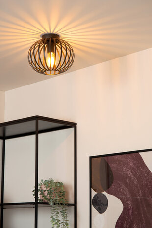 Lucide MANUELA - Deckenleuchte - Ø 25 cm - 1xE27 - Schwarz