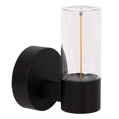 Lucide FILANI - Wandleuchte Innen/Außen - LED - 1x6,5W 2700K - IP54 - Schwarz