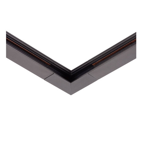Lucide LINIAL Aufbauschiene -Ecke Vertikal- 1 Phase Schienensystem / Stromschienenbeleuchtung - Mattschwarzes Chrom