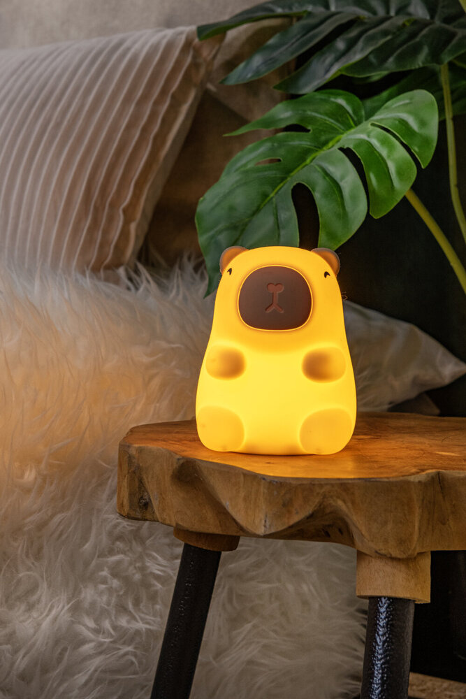 Lucide PINCHA CAPYBARA - Wiederaufladbare Kinderzimmer Tischlampe - Batterie/Batterie - LED 3 StepDim - 1x0.5W 2100K - Beige Lucide PINCHA CAPYBARA - Wiederaufladbare Kinderzimmer Tischlampe - Batterie/Batterie - LED 3 StepDim - 1x0.5W 2100K - Beige