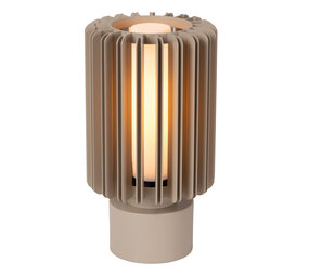 Lucide LAMBRES - Tischleuchte - Ø 15 cm - 1xE27 - Taupe