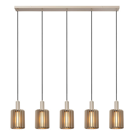 Lucide LAMBRES - Hängeleuchte - 5xE27 - Taupe