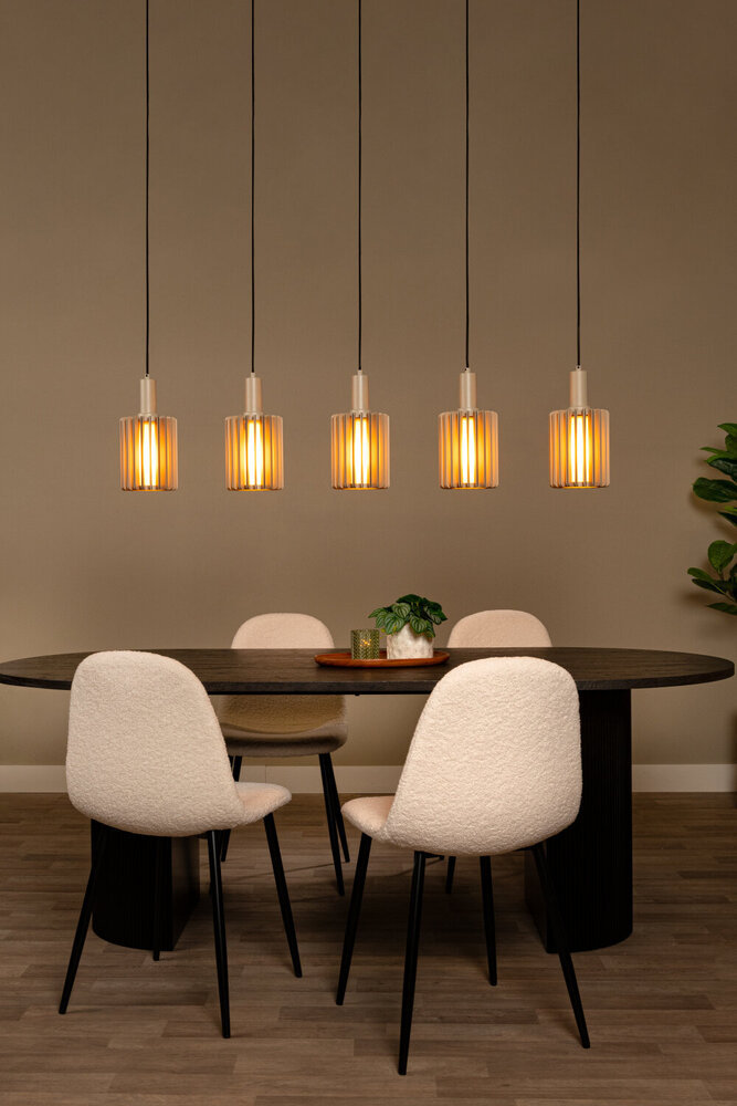 Lucide LAMBRES - Hängeleuchte - 5xE27 - Taupe