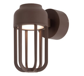 Lucide WELLS - Wandleuchte Indoor/Outdoor - Ø 10 cm - LED - 1x8W 2700K - IP54 - Rostbraun Lucide WELLS - Wandleuchte Indoor/Outdoor - Ø 10 cm - LED - 1x8W 2700K - IP54 - Rostbraun