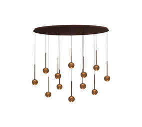 Lucide Premium CALINA - Hängeleuchte - LED Dimb. - CCT - 12x7W 2200K/3300K - Kaffee