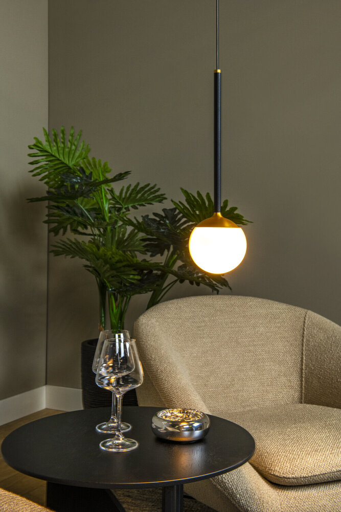 Lucide Premium CALINA - Hängeleuchte - Ø 9,9 cm - LED Dimb. - CCT - 1x7W 2200K/3300K - Schwarz