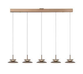 Lucide Premium SANTIAGO - Hängeleuchte - LED Dimb. - CCT - 5x72W 2700K/4000K - Bernsteinfarben