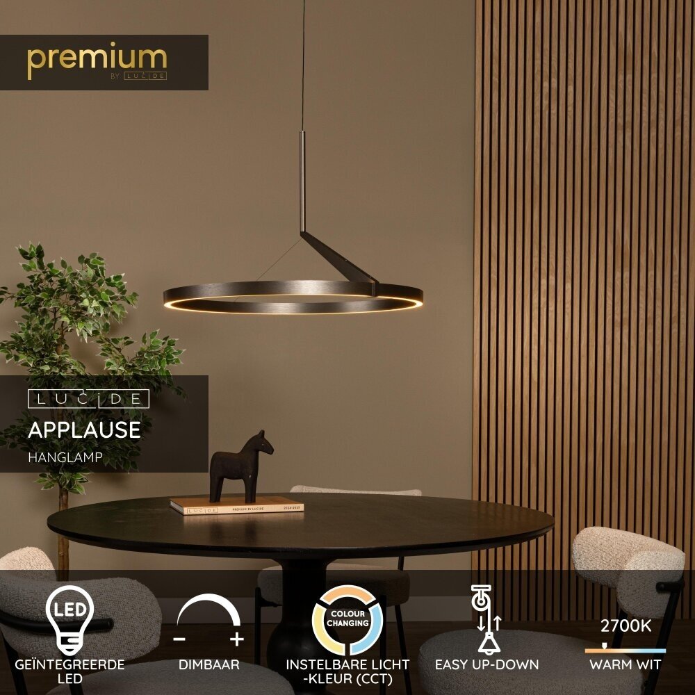 Lucide Premium APPLAUSE - Hängeleuchte - Ø 60 cm - LED Dimb. - CCT - 1x31W 2700K/4000K - Graues Eisen Lucide Premium APPLAUSE - Hängeleuchte - Ø 60 cm - LED Dimb. - CCT - 1x31W 2700K/4000K - Graues Eisen