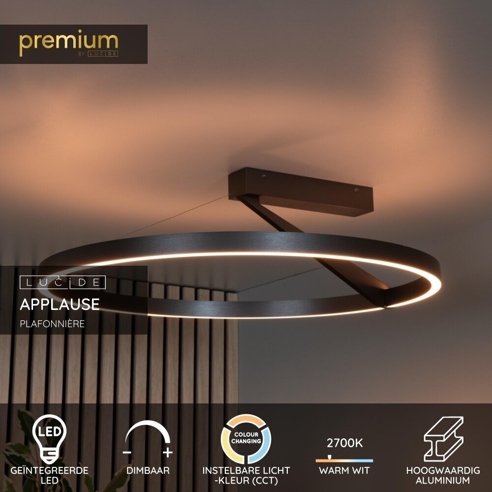 Lucide Premium APPLAUSE - Deckenleuchte - Ø 60 cm - LED Dimb. - CCT - 1x43,6W 2700K/4000K - Graues Eisen Lucide Premium APPLAUSE - Deckenleuchte - Ø 60 cm - LED Dimb. - CCT - 1x43,6W 2700K/4000K - Graues Eisen