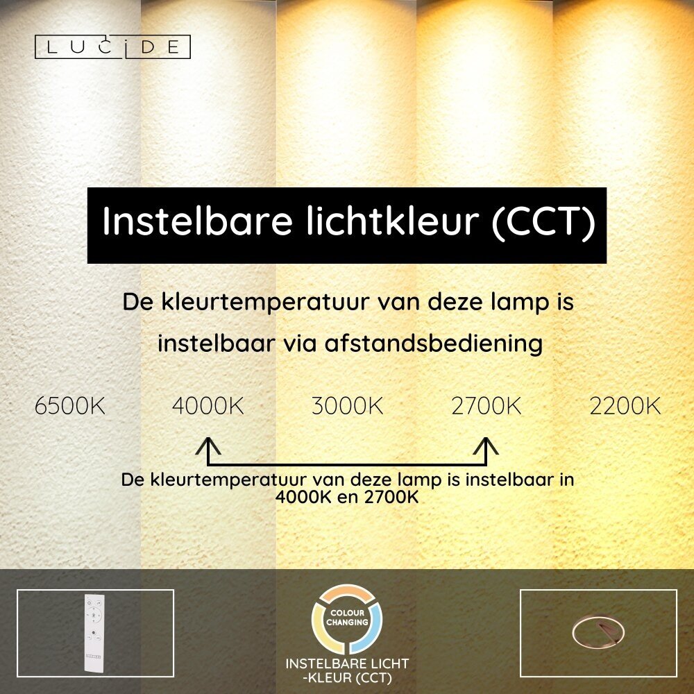 Lucide Premium APPLAUSE - Deckenleuchte - Ø 40 cm - LED Dimb. - CCT - 1x30W 2700K/4000K - Kaffee Lucide Premium APPLAUSE - Deckenleuchte - Ø 40 cm - LED Dimb. - CCT - 1x30W 2700K/4000K - Kaffee