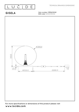 Lucide Premium GISELA - Tischleuchte - Ø 30 cm - LED Dimb. - 1x12W 2500K - Bernstein Lucide Premium GISELA - Tischleuchte - Ø 30 cm - LED Dimb. - 1x12W 2500K - Bernstein