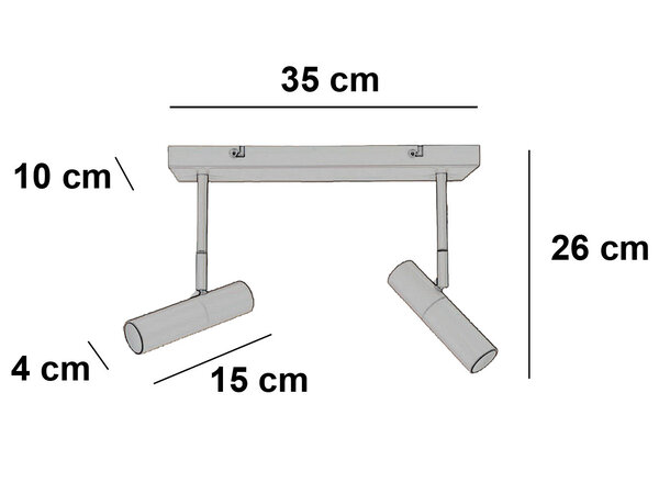 Freelight Spot Undici 2 Licht L 35 cm beige Freelight Spot Undici 2 Licht L 35 cm beige