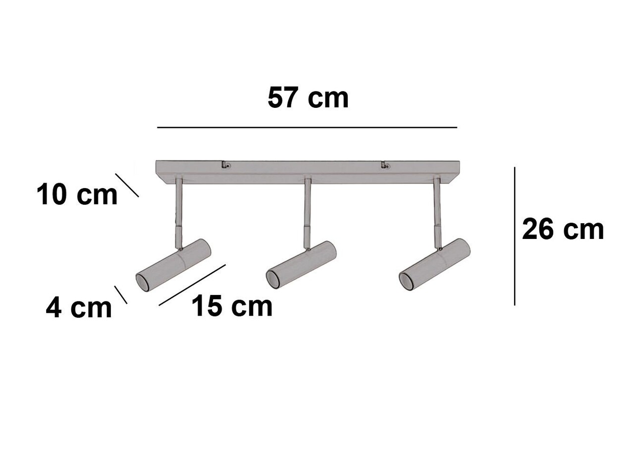 Freelight Spot Undici 3-Licht L 57 cm beige