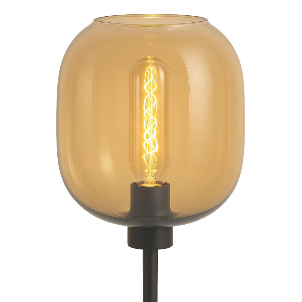 Highlight Stehleuchte Bellini H 134-190 cm bernsteinfarben schwarz