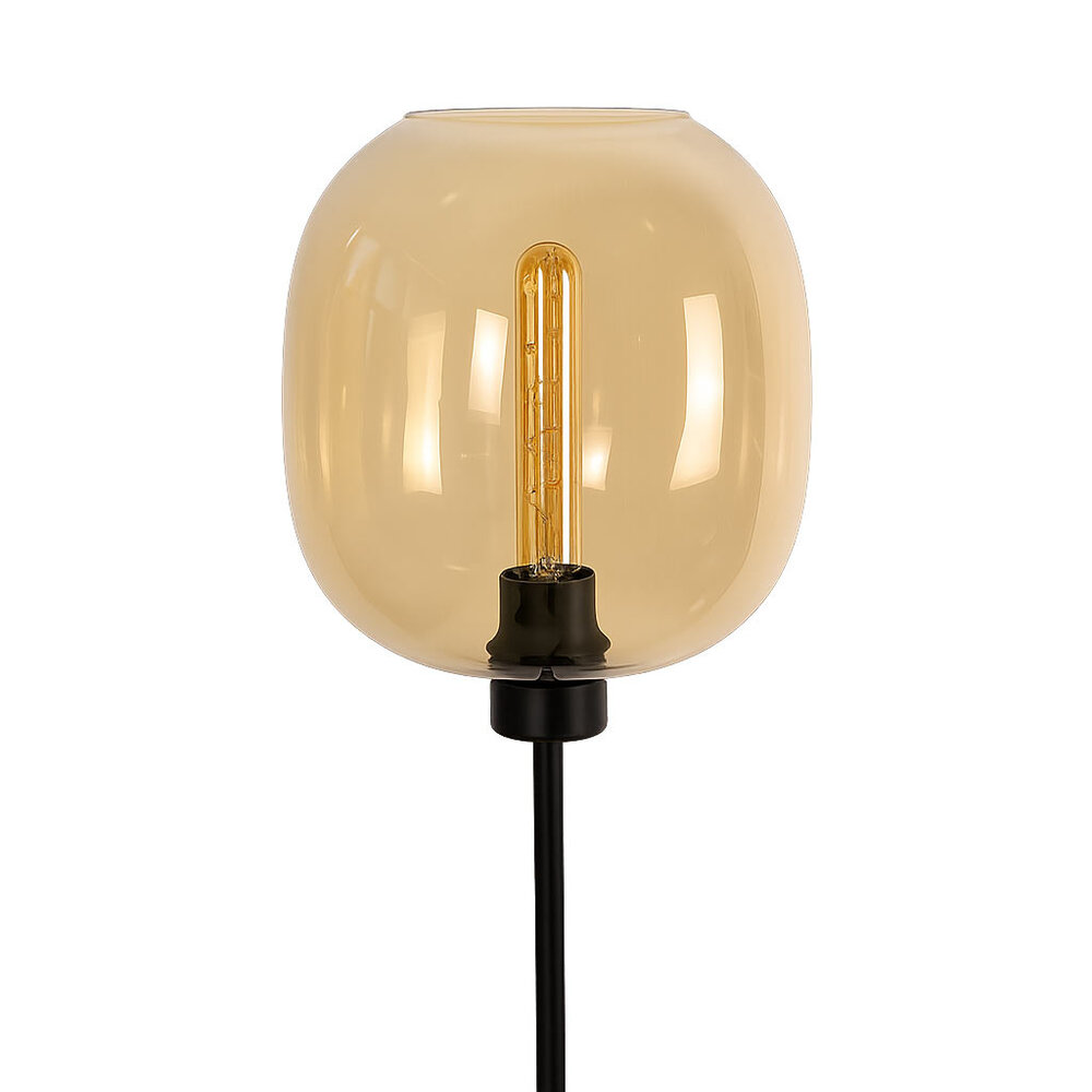 Highlight Stehleuchte Bellini H 134-190 cm bernsteinfarben schwarz