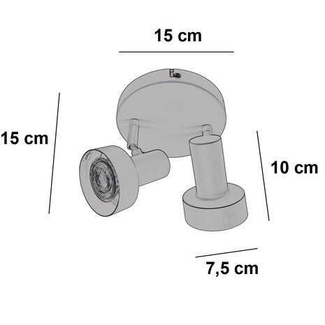 Freelight Spot Lunata 2 Licht Ø 15 cm beige Freelight Spot Lunata 2 Licht Ø 15 cm beige
