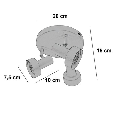 Freelight Spot Lunata 3-Licht Ø 20 cm beige Freelight Spot Lunata 3-Licht Ø 20 cm beige