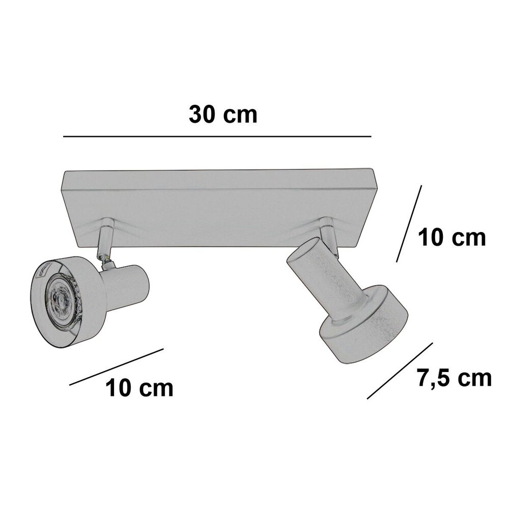 Freelight Spot Lunata 2-Licht L 30 cm beige Freelight Spot Lunata 2-Licht L 30 cm beige