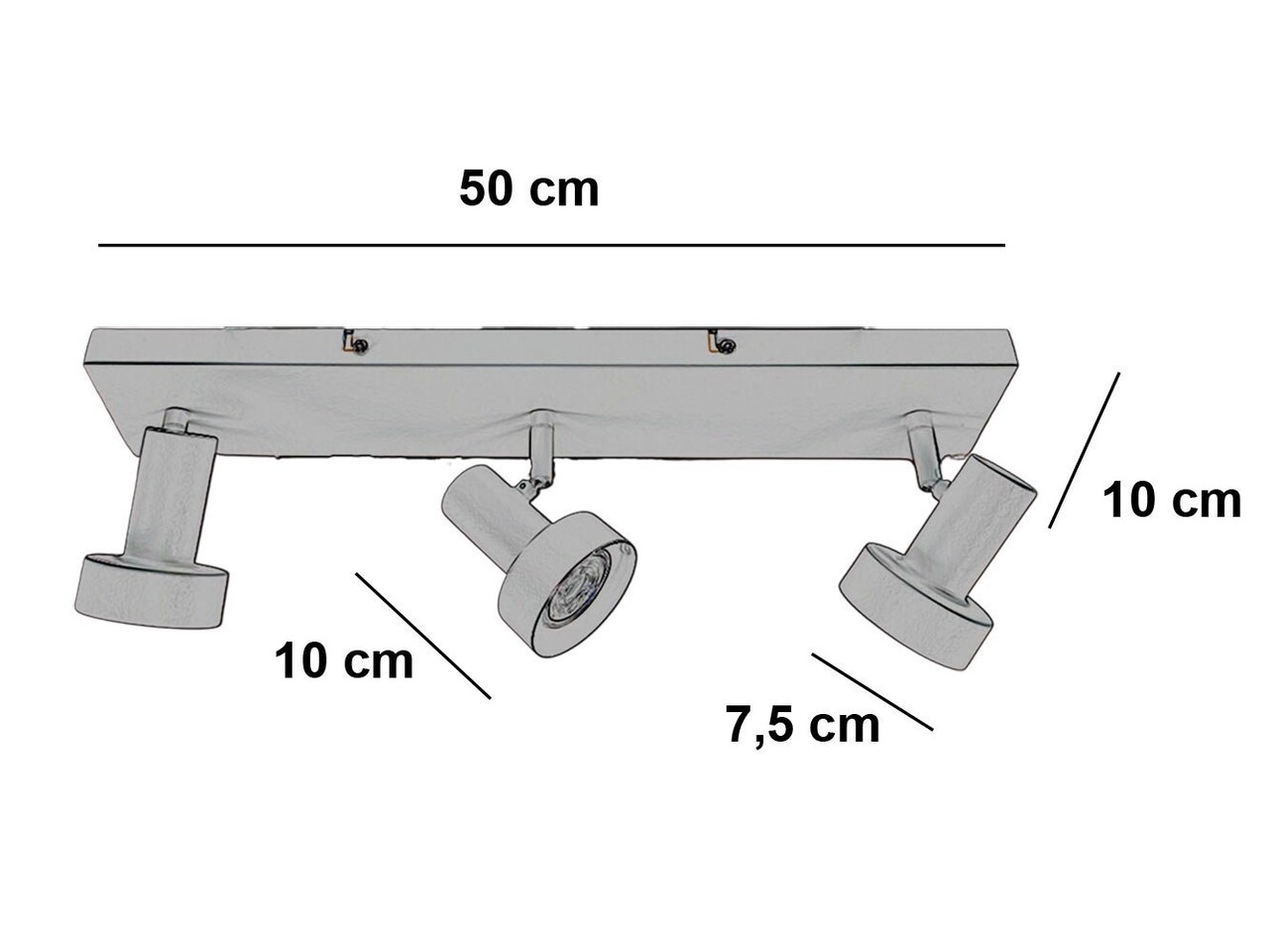 Freelight Spot Lunata 3-Licht L 50 cm beige Freelight Spot Lunata 3-Licht L 50 cm beige
