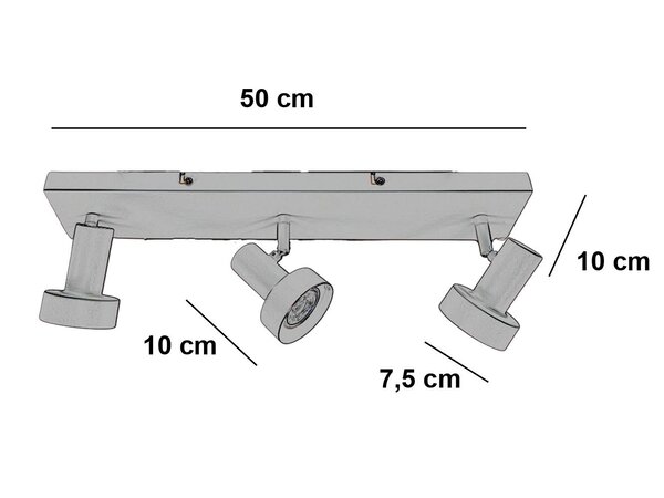 Freelight Spot Lunata 3-Licht L 50 cm beige Freelight Spot Lunata 3-Licht L 50 cm beige