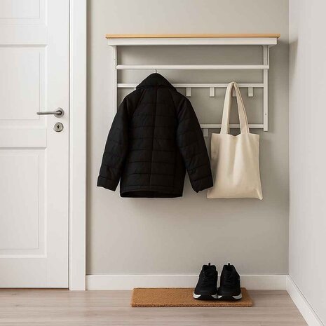 Ylumen Garderobenständer Wesly B 80 cm H 42 cm Holz weiß Ylumen Garderobenständer Wesly B 80 cm H 42 cm Holz weiß