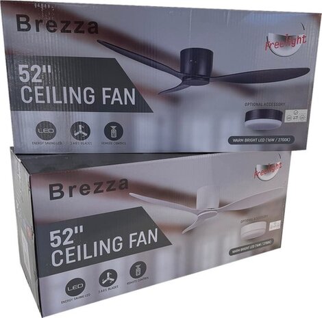 Freelight Deckenventilator Brezza Ø 132 cm mit Beleuchtung schwarz
