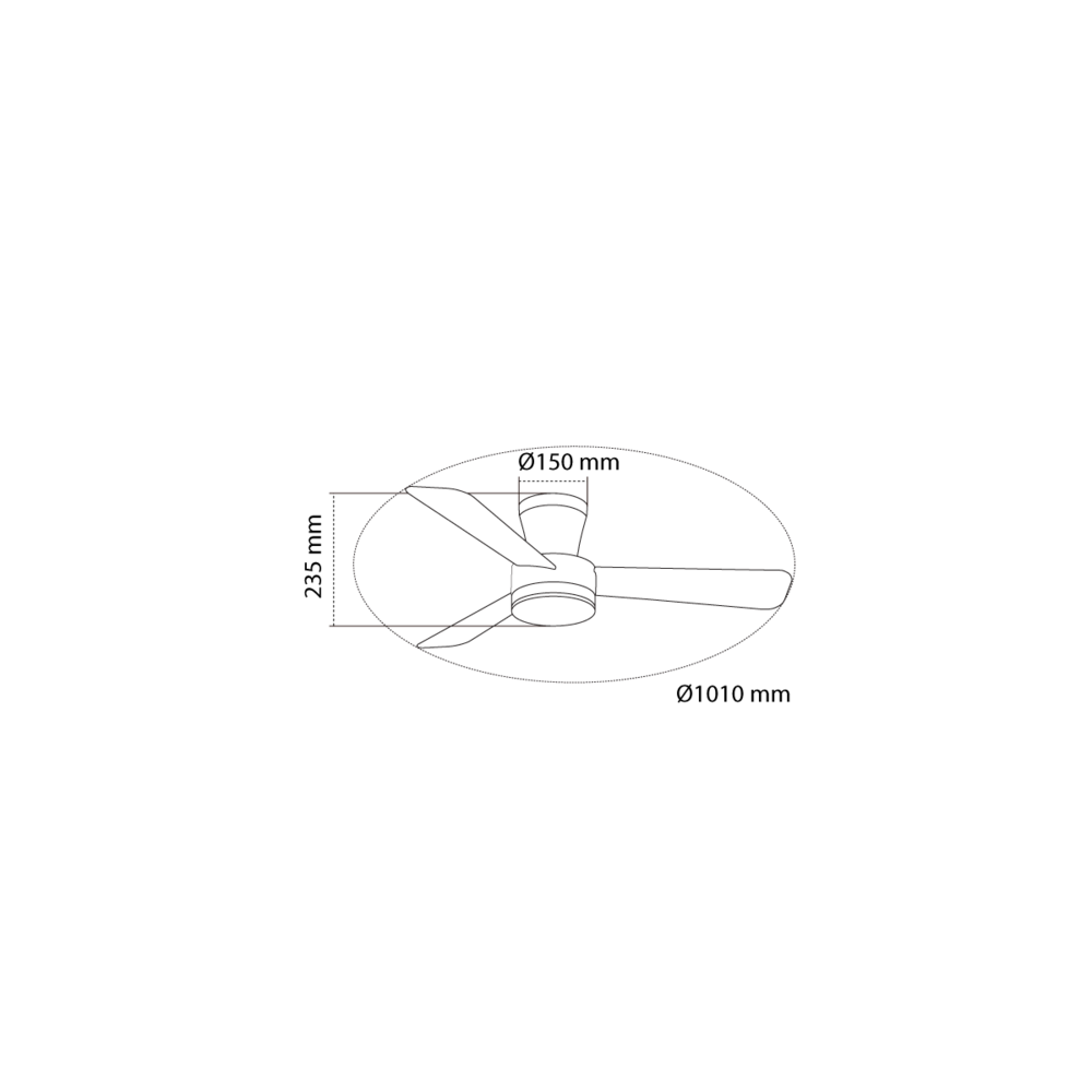 CristalRecord Deckenventilator Benda 3 Flügel Ø 101 cm weiß