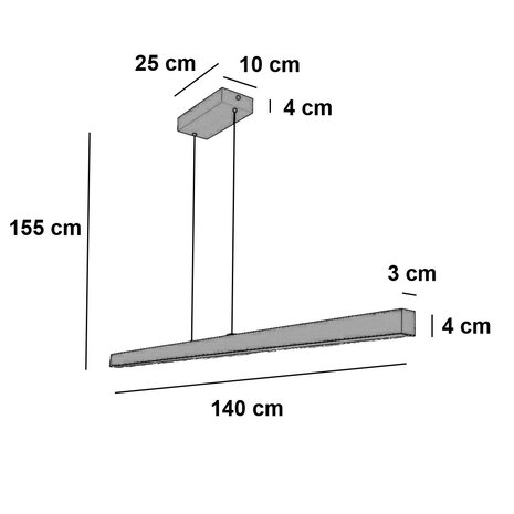 Freelight Hängeleuchte Traiano L 140 cm beige